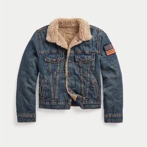 Polo by Ralph Lauren Blue Denim Jacket with Tan Lining